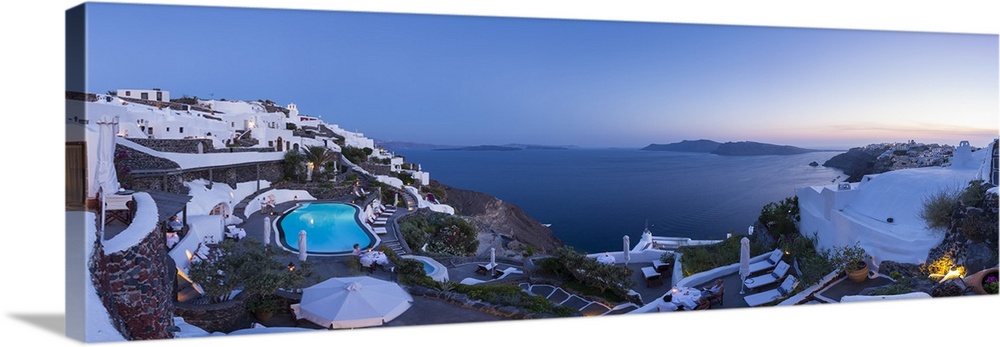 The luxury 5 star Perivolas hotel, Oia, Santorini (Thira), Cyclades Islands, Greece.