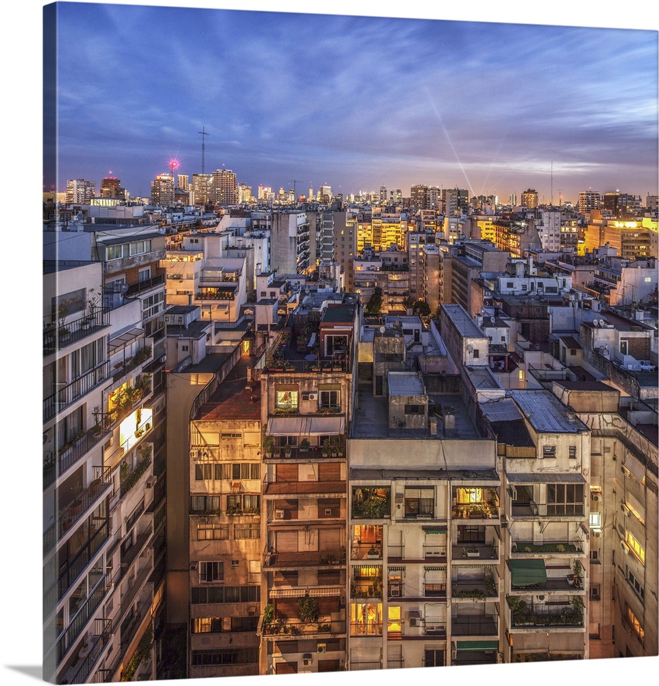 The neighbourhood of Recoleta in Buenos Aires seen from the roof terrace of the Hotel Etoile.