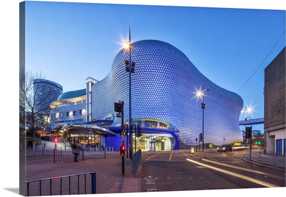 The Selfridges Department Store in Birmingham at dusk. The iconic building was designed by Future Systems and completed in...