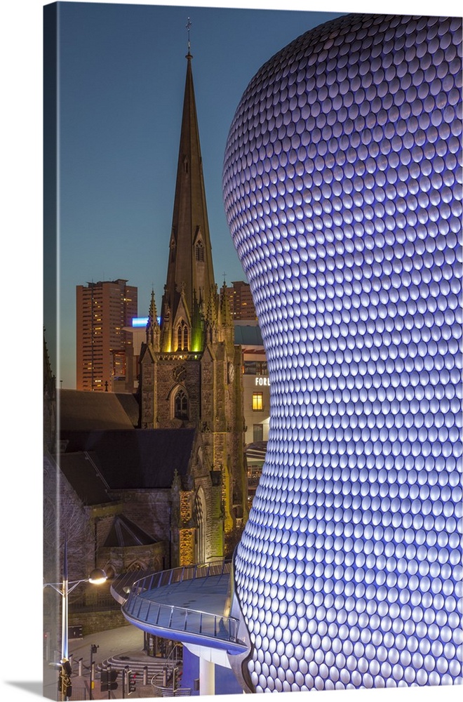 The Selfridges Department Store in Birmingham at dusk. The iconic building was designed by Future Systems and completed in...