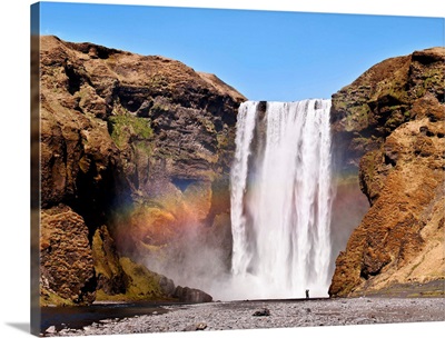 The Skogafoss, one of the biggest waterfalls in the country, Iceland