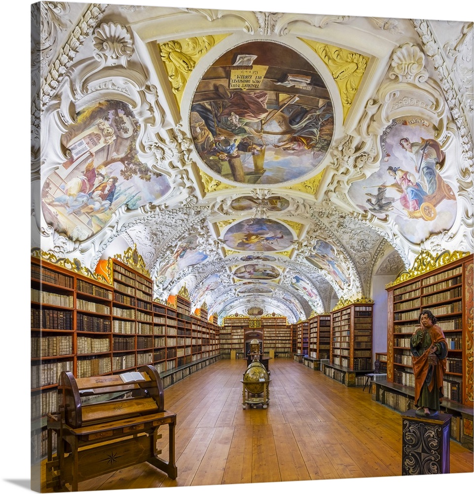 Czech Republic, Prague. The Strahov Monastery library, built in 1794. The Strahov Library contains over 200, 000 volumes a...