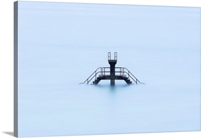 The Swimming Pool Ladder At High Tide On Bon Secours Beach, St. Malo, Brittany, France