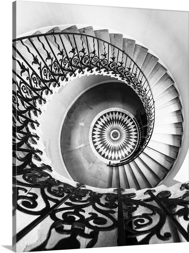 The Tulip Stairs - a spiral staircase in the Queen's House, Greenwich, London, England.
