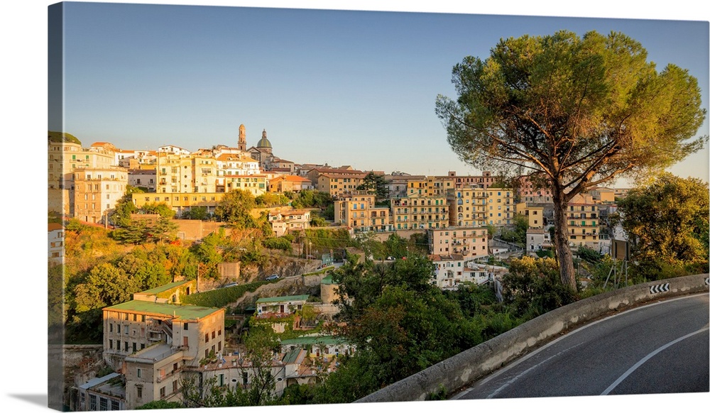 The view of Vietri sul Mare as seen from the Amalfi drive, Salerno province, Campania region, Italy, Europe