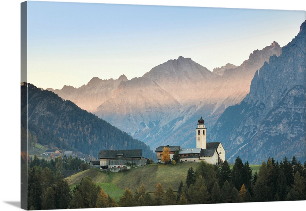 The Village Of Corte/Curt In The Valley Of Marebbe/Enneberg, Bolzano, Alto Adige, Sudtirol, Italy
