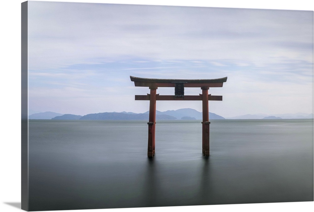Torii Gate, Lake Biwa, Takashima, Shiga, Japan.