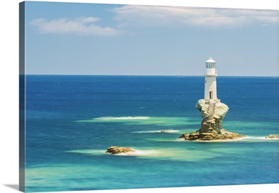 Tourlitis Lighthouse, The First Automatic Offshore Lighthouse In Greece, Andros