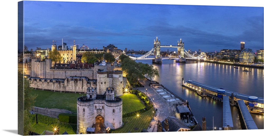 Tower Bridge, Tower of London and River Thames, London, England, UK.