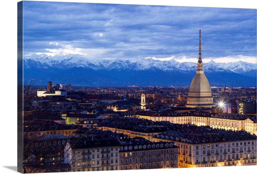 Turin, Piemonte, Italy. cityscape from Monte dei Cappuccini.