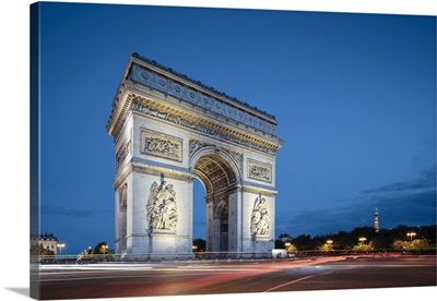 Twilight At Arc De Triomphe De L'etoile, Paris, France