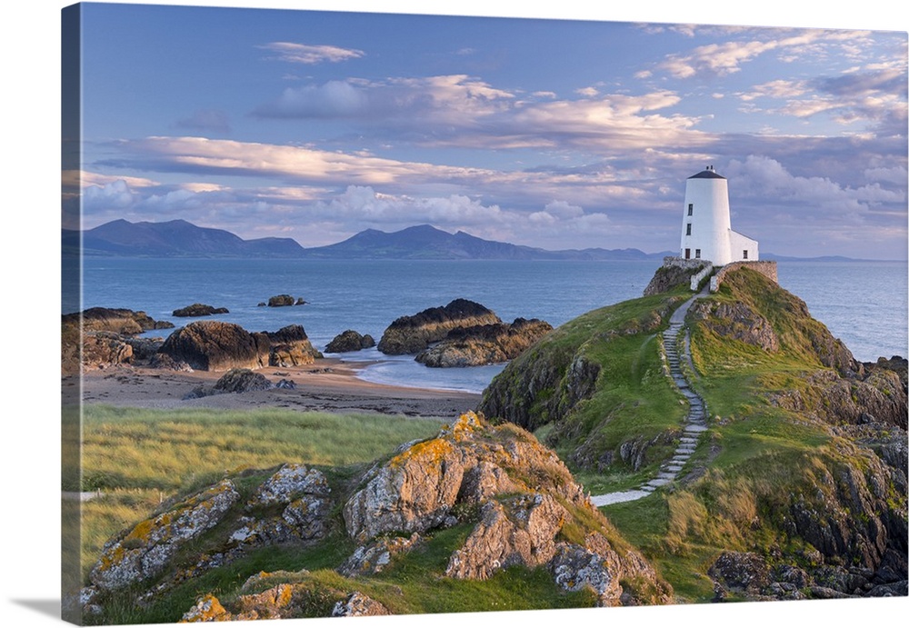 Twr Mawr lighthouse on Llanddwyn Island in Anglesey, North Wales, UK. Autumn (September) 2013.