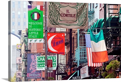Typical Street Scene in Little Italy, Manhattan, New York