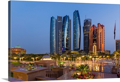 Uae, Abu Dhabi, City Center Skyline
