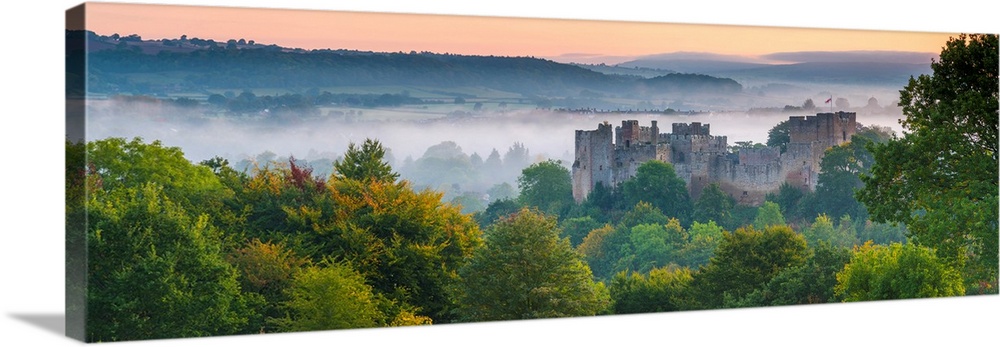 UK, England, Shropshire, Ludlow, Ludlow Castle At Sunrise