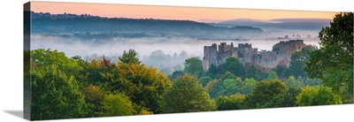 UK, England, Shropshire, Ludlow, Ludlow Castle At Sunrise