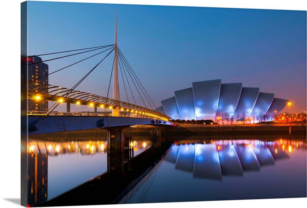 UK, Scotland, Glasgow, Scottish Exhibition and Conference Centre SECC, or Armadillo, beside River Clyde
