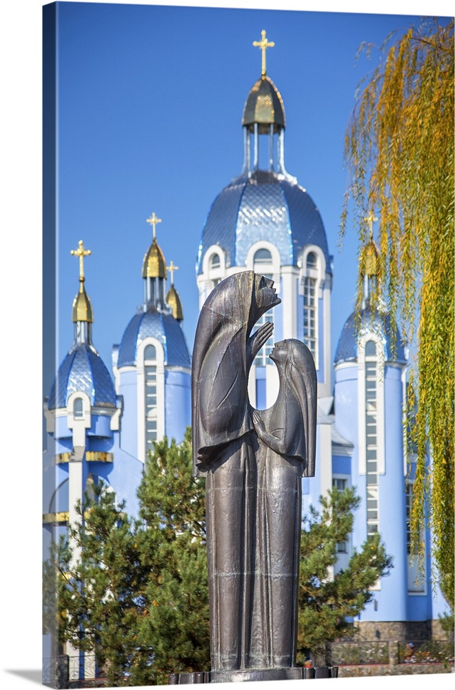 Ukraine, Vinnytsya, Monument To Victims Of The Chernobyl Nuclear Disaster, In Front Of The Church Of The Holy Mary, Orthod...