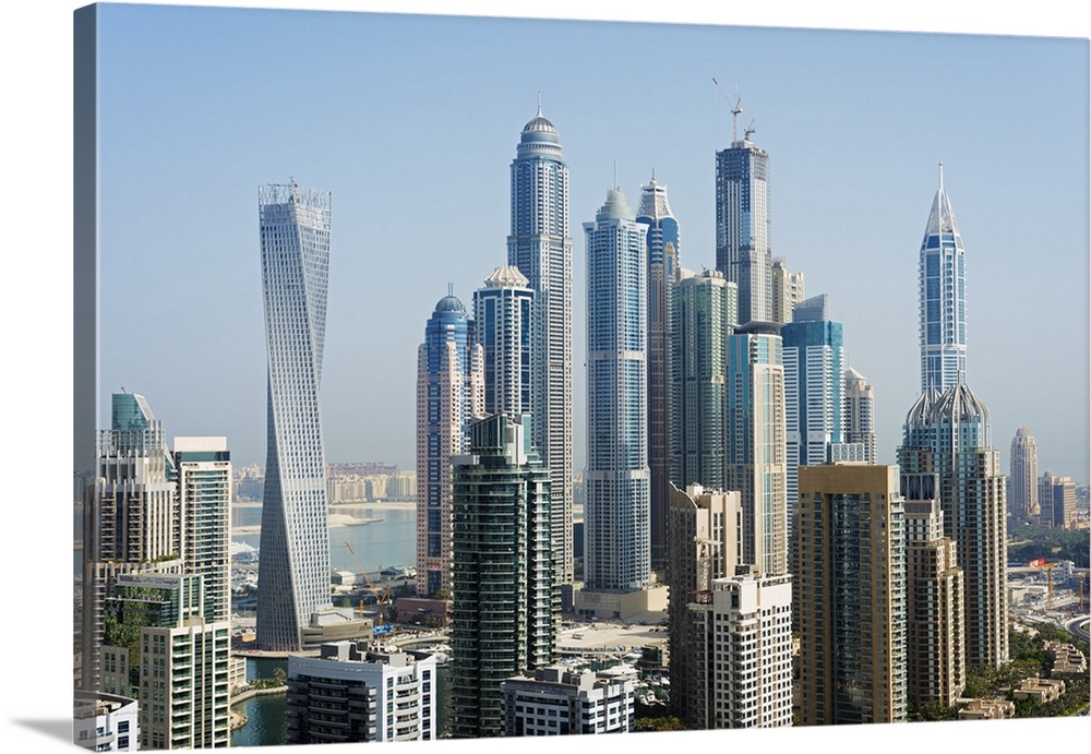 Middle East, United Arab Emirates, Dubai, Dubai Marina buildings.