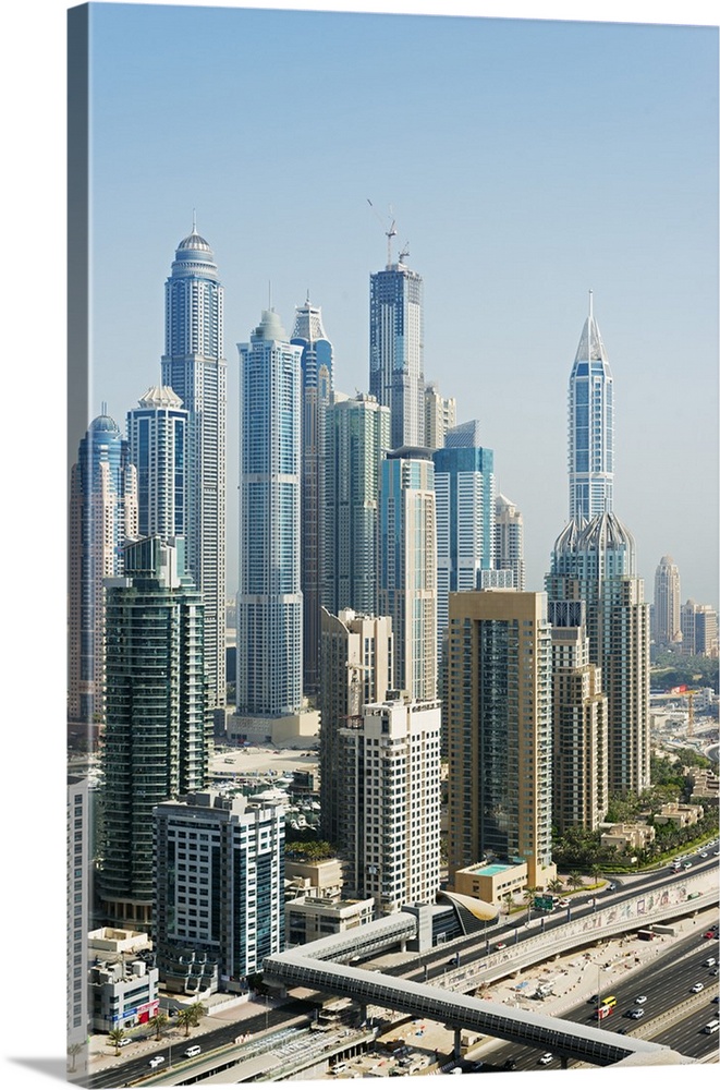 Middle East, United Arab Emirates, Dubai, Dubai Marina buildings.