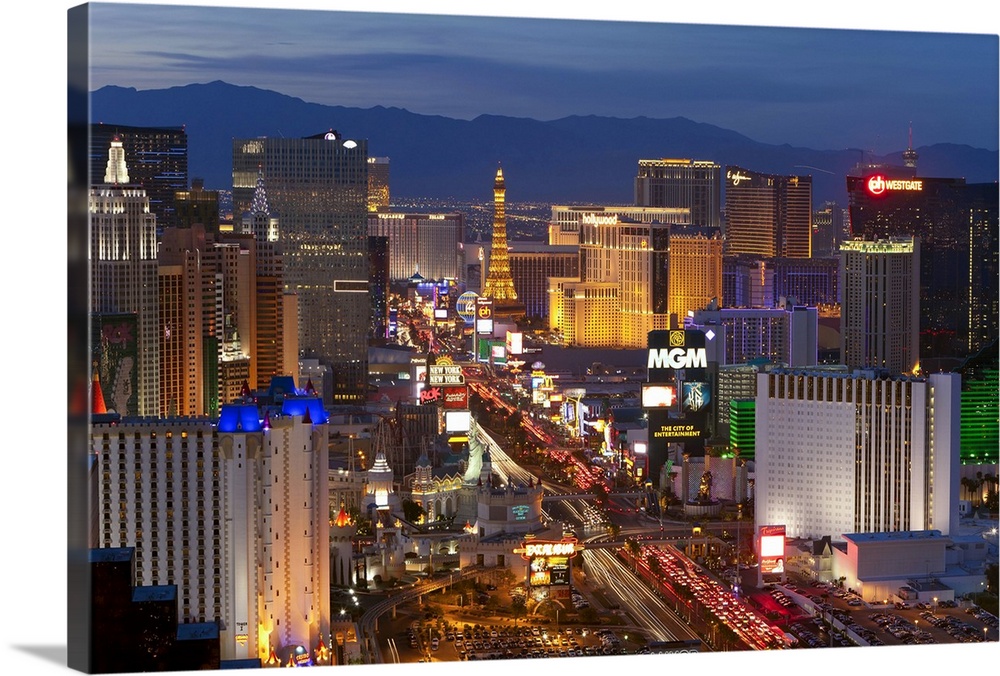Las Vegas NV City Skyline Picture Framed Panorama 6 
