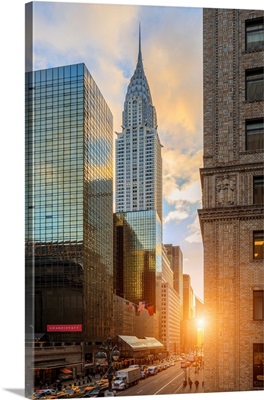 Usa, New York City, 42nd Street And Chrysler Building