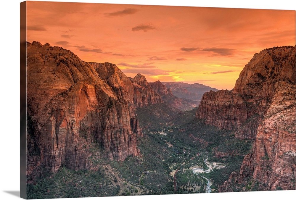 Utah, Zion National Park, Zion Canyon from Angel's Landing Wall Art