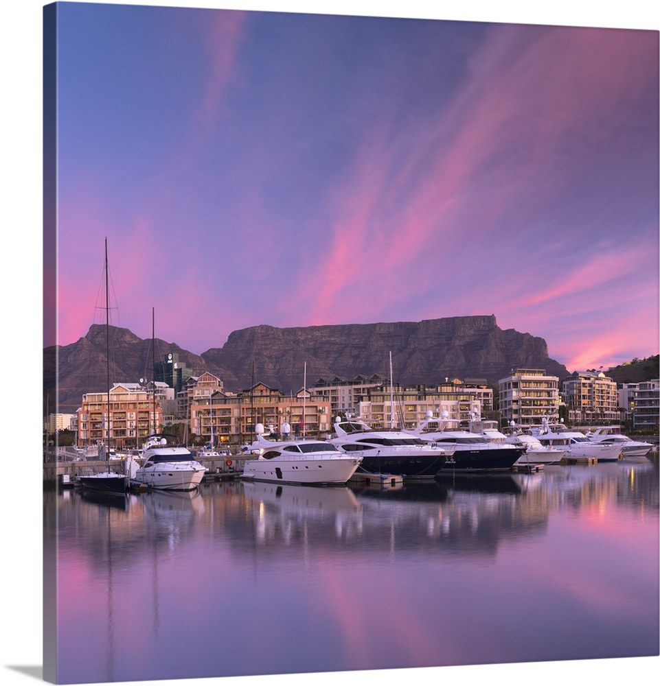 V A Waterfront Marina at sunset, Cape Town, Western Cape, South Africa