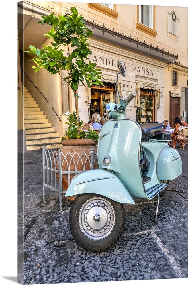 Vespa Scooter Parked In Amalfi, Wall Art, Canvas Prints, Framed Prints, Wall Peels | Great Big Canvas