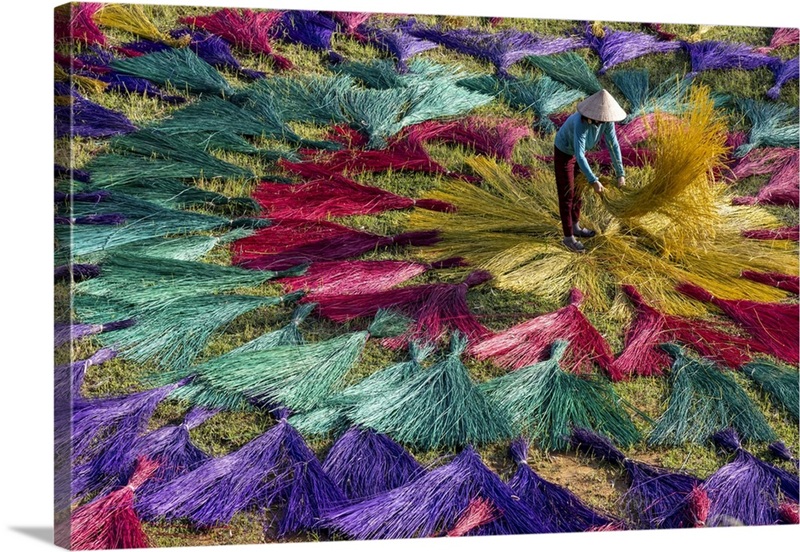 Traditional Reed Mat Vietnam, Phu Yen Province, A Woman Lays Out Traditional Reed Mats To ...