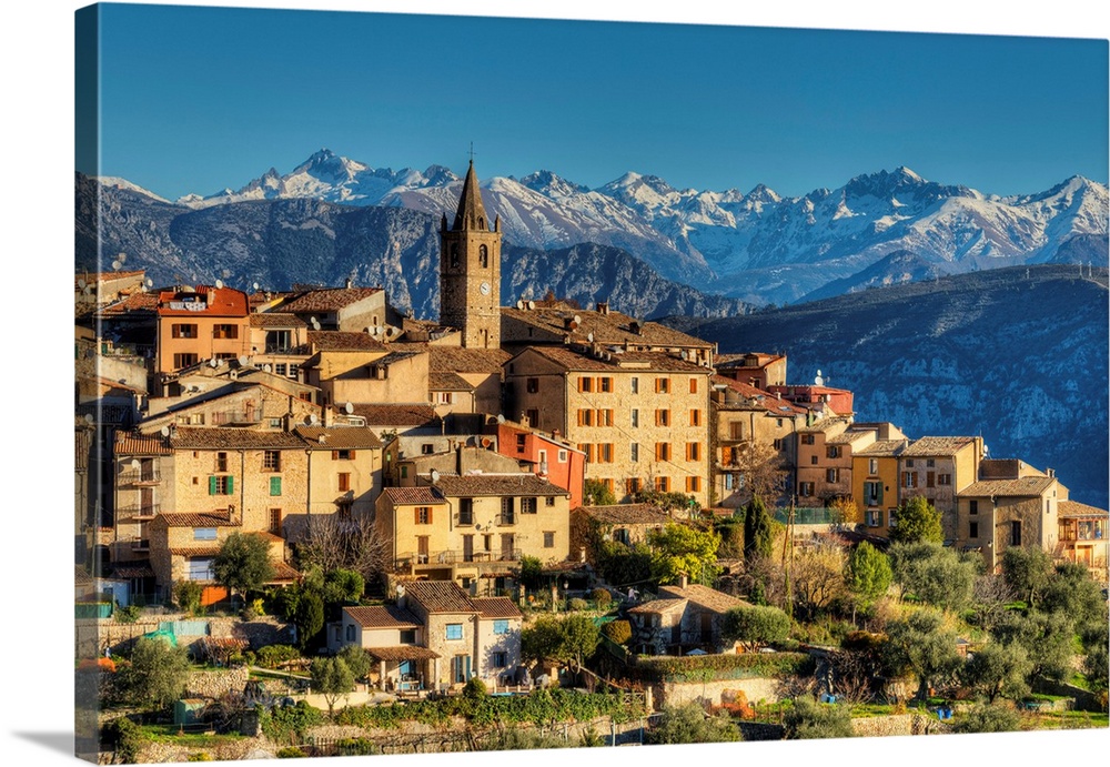 View At Le Broc With The Mountains Of Parc National De Mercantour, Alpes-Maritimes, Provence-Alpes-Cote d'Azur, France