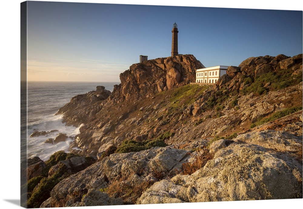 Cabo Vilan, Camarinas, A Coruna district, Galicia, Spain, Europe. View of Cabo Vilan lighthouse