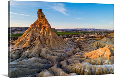 View Of Castildetierra At Sunset With Tourist, Bardenas Reales Natural Park, Spain