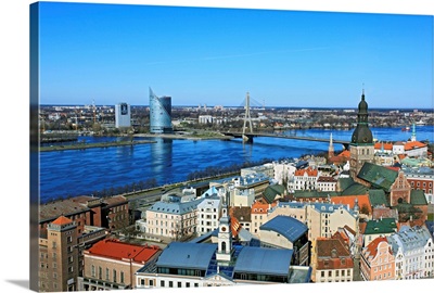 View of city from St. Peter's Church, Riga, Latvia
