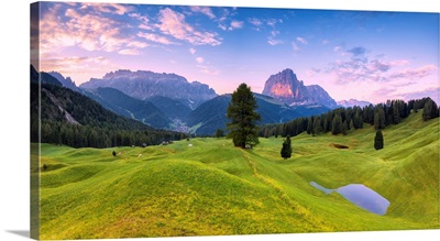 View Of Daunei Pasture After The Rain, Daunei, Selva Val Gardena, Dolomites, Italy