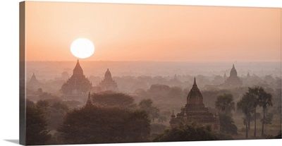 View Of Temples At Dawn, Bagan, Mandalay Region, Myanmar