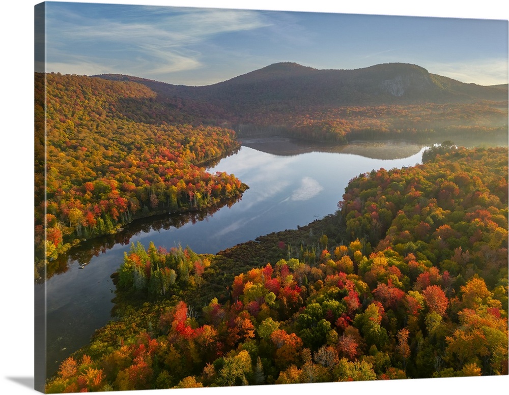 View over Turtlehead Pond, Groton State Forest, Marshfield, Vermont, New England, USA