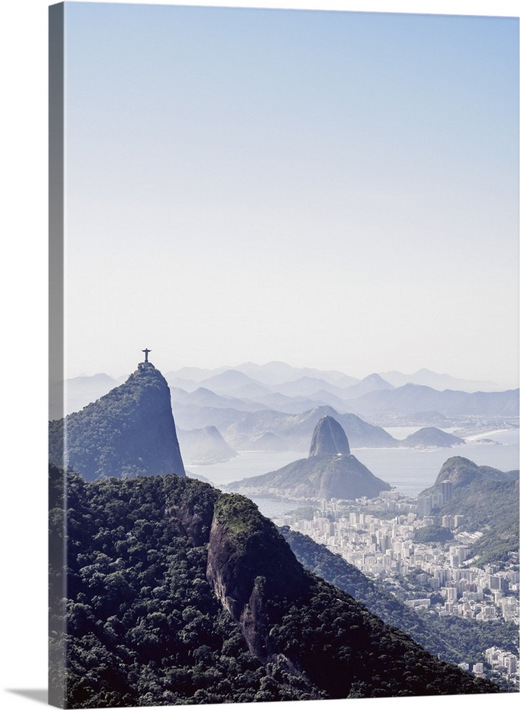 View towards Corcovado and Sugarloaf Mountains from Tijuca Forest National Park, Rio de Janeiro, Brazil