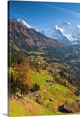 Wengen and Lauterbrunnen valley, Berner Oberland, Switzerland