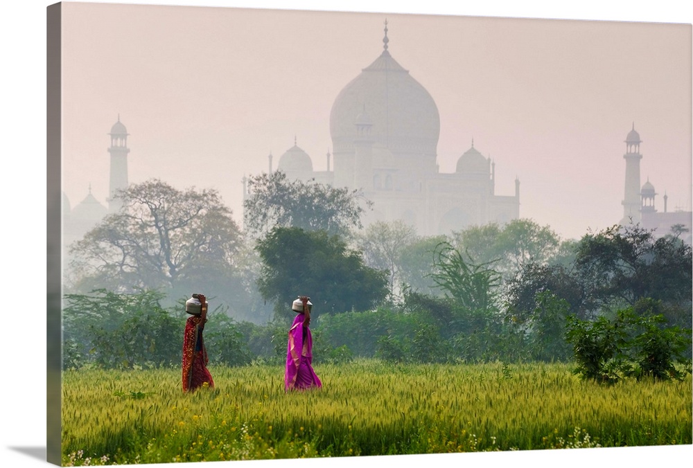 Carrying water pots, Taj Mahal, Agra, India