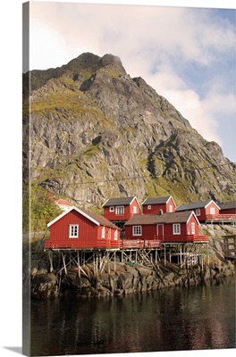 Wooden fishermen's cabins on stilts, Lofoten Islands, Norway