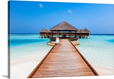 Wooden Jetty On A Tropical Island, Maldives