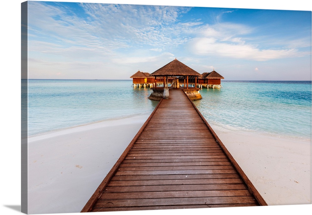 Wooden Pier In A Tropical Island, Maldives