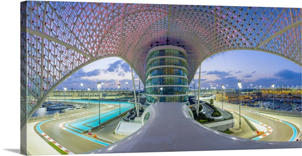 Yas Marina Hotel and Formula 1 race track, Yas Island, Abu Dhabi, United Arab Emirates, UAE