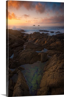 A Gorgeous Sunset and Tidepool Along California's Big Sur Coastline, Big Sur