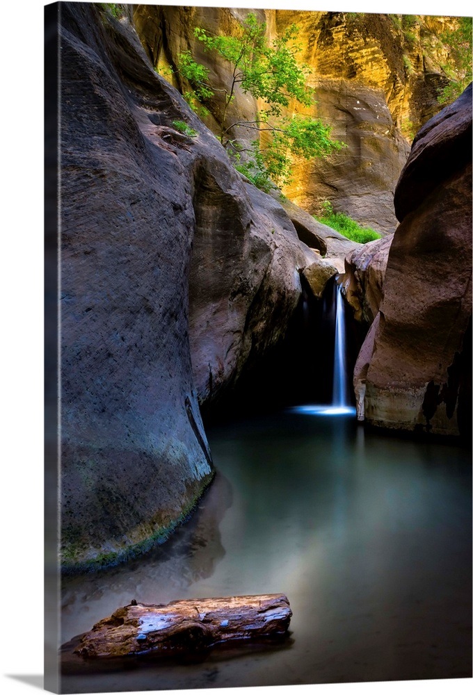 A waterfall in The Narrows, Zion National Park, Utah Wall Art, Canvas