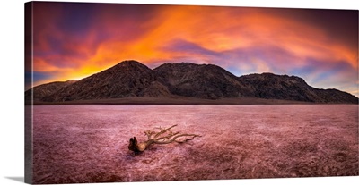 Panorama of Sunrise In Death Valley's Badwater Basin, Badwater Basin