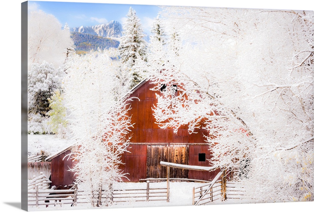Snow Blankets Ralph Lauren's Double RL Ranch, Mount Sneffels Range, CO