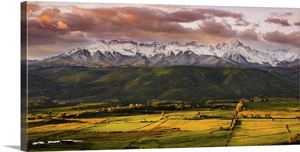 Snowcapped Mountains Overlook Valley at Sunset, Telluride, Colorado image thumbnail