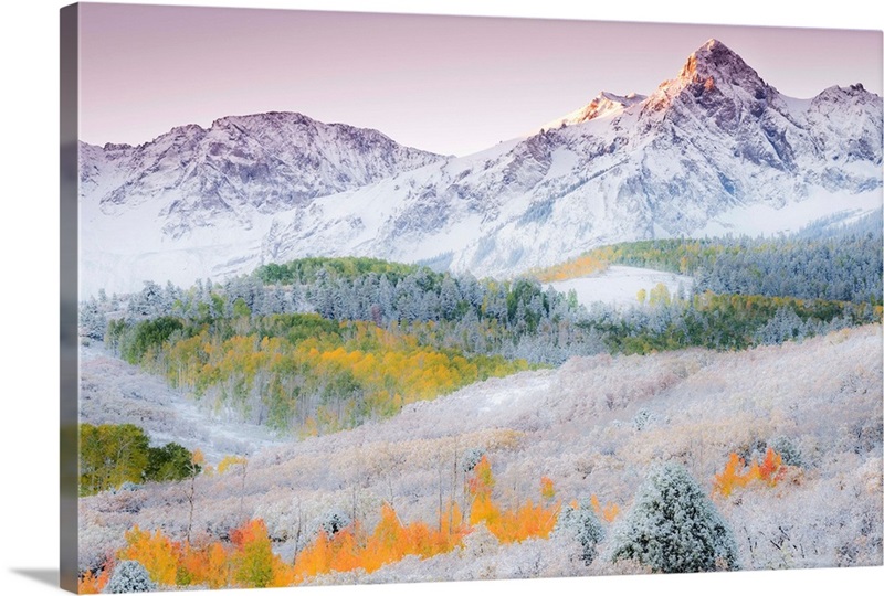 Sunrise Illuminates the Peak and Snow, Mount Sneffels Range, Dallas ...